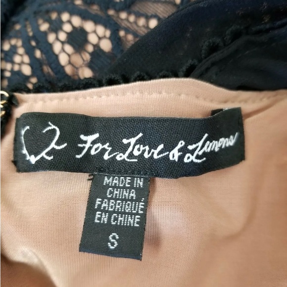 🍋 New For Love & Lemons Navy Blue Bridget Cold Shoulder Mini Dress  Small NWOT - Picture 12 of 12